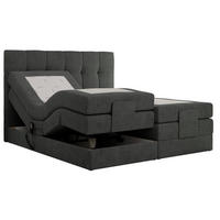 BOXBETT VITTORIA 180/200 - Dunkelgrau Struktur - H4 - Dunkelgrau, Holz/Textil (180/200cm) - MKS