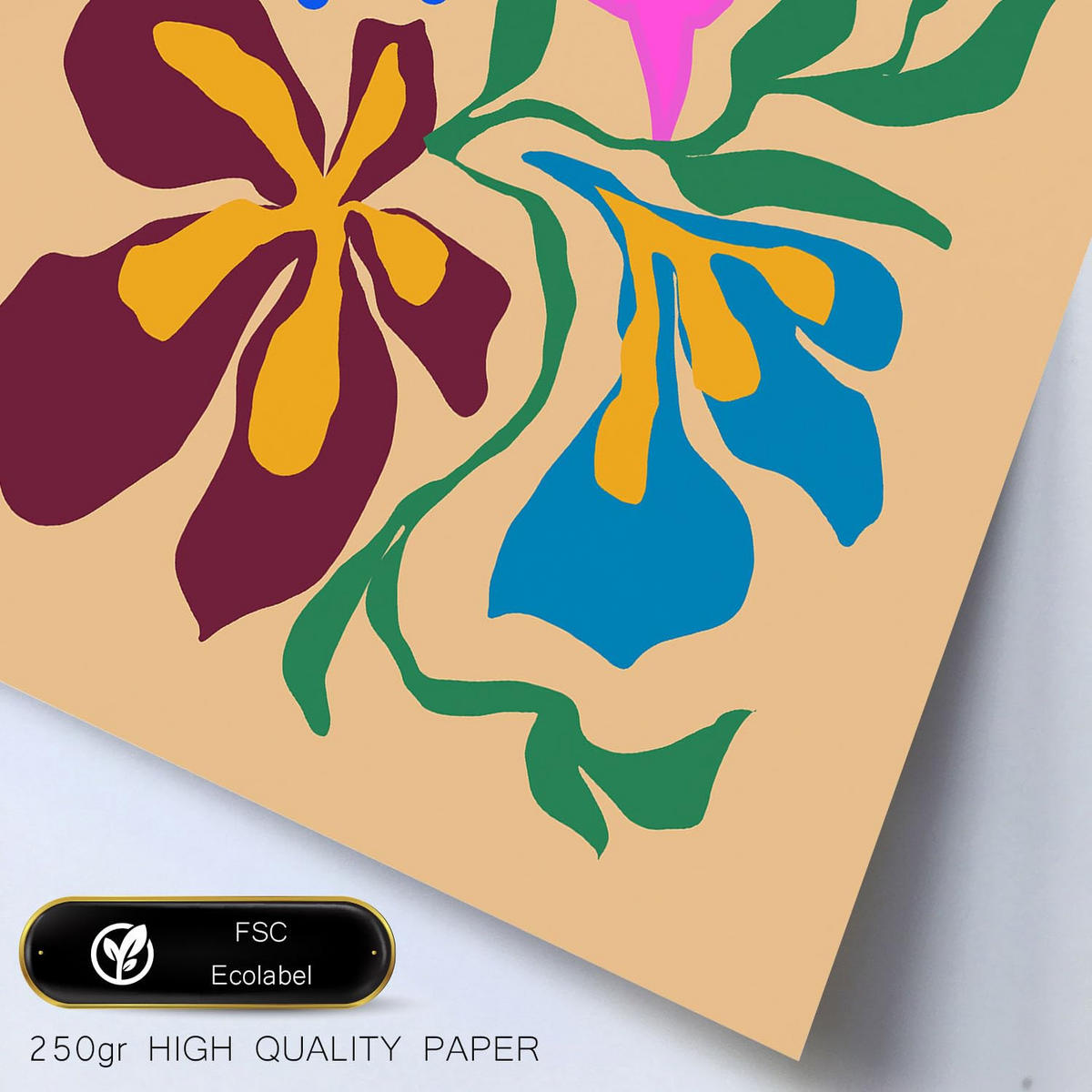 POSTER Set Mit 6 Malerisch 4 In Blume Zusammenfassung Ästhetische Dekorative Gemälde Für Ihr Wohnzimmer, Schlafzimmer, Zuhause A3 & A4 Rahmenlos - Klar, Papier (29/3cm) - Nacnic