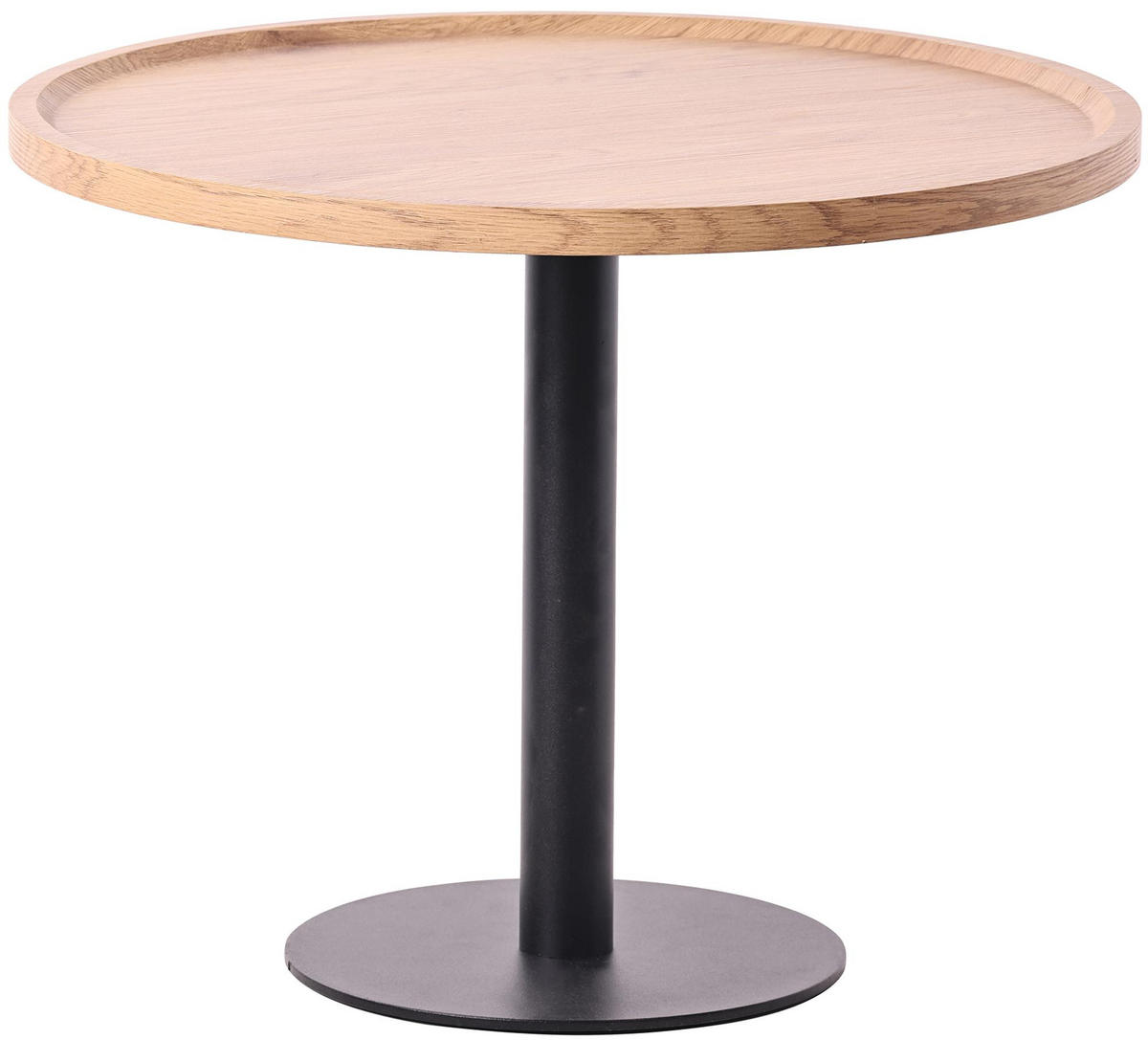 BEISTELLTISCH Kombi Set Holz Natura - Eukalyptusholzfarben/Schwarz, Holz/Metall (40/40/42cm) - CLP