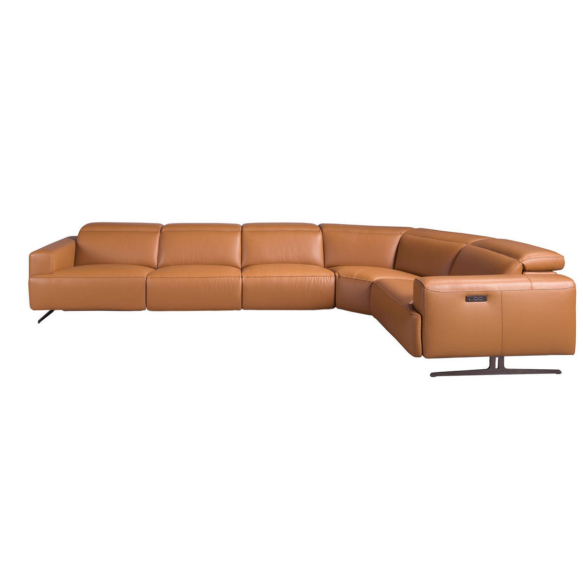 ECKSOFA Ecke Braun Schwarz 310/310/97 cm. - Braun, Leder/Metall (310/310cm) - ANGEL CERDA