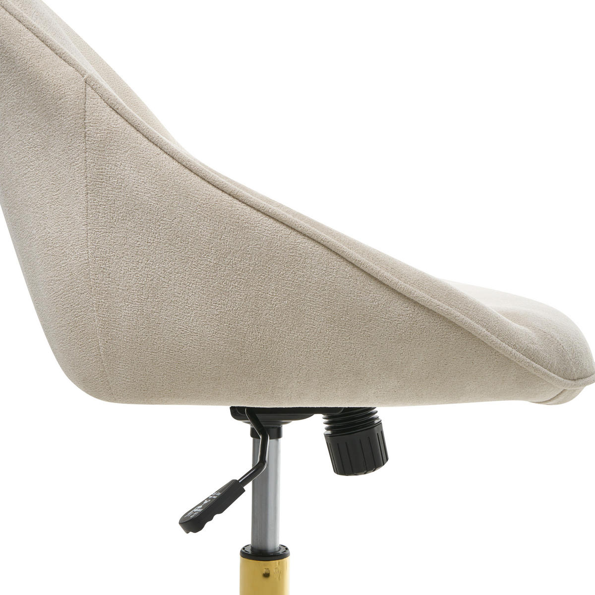 SCHREIBTISCHSTUHL Samtstoff Hellbeige Bardsdale - Beige, Textil (54/77/54cm) - Beliani