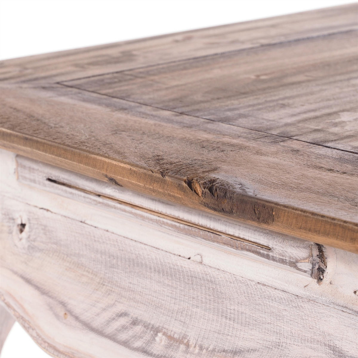 OPIUMTISCH MAHA 50 Mahagoni Massivholz 05 weiß-natur - Multicolor, Holz (50/50/35cm) - DESIGN DELIGHTS