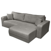 ECKSOFA mit Schlaffunktion - 244 cm - Dunkelgrau/Schwarz, Kunststoff/Textil (244/145cm) - home24