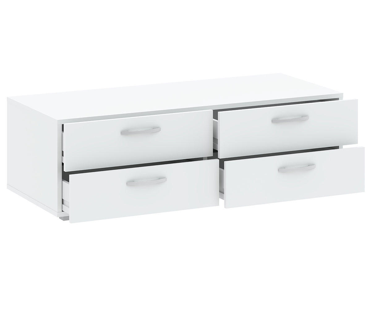 KLEIDERSCHRANKUNTERSATZ Basic Weiß 110,5 / 52 / 35 cm - Silberfarben/Weiß, Holz/Holzwerkstoff (110.5/35/52cm) - Feldmann-Wohnen