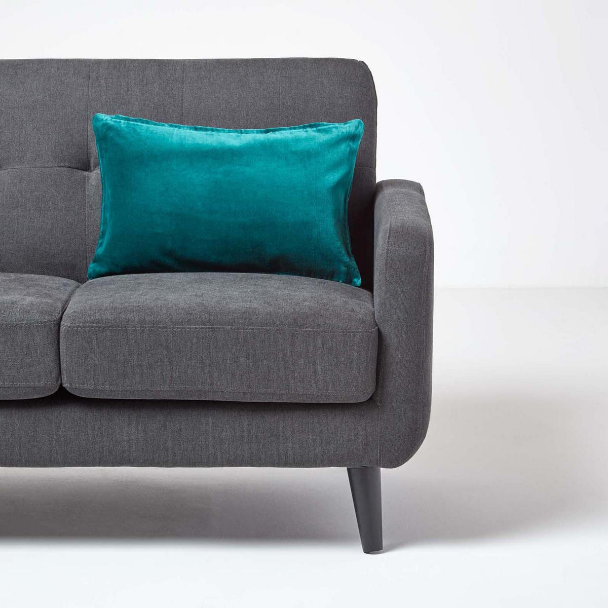 KISSENHÜLLE Baumwollsamt petrol 30/50 cm - Petrol, Textil (30/50cm) - Homescapes