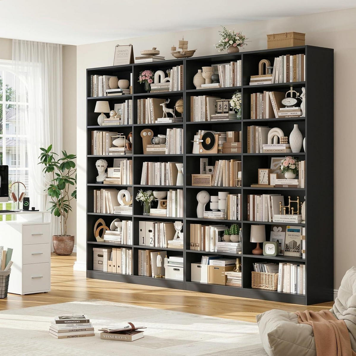 BÜCHERREGAL 212 cm schwarz - Schwarz, Holzwerkstoff (116/212/28.5cm)