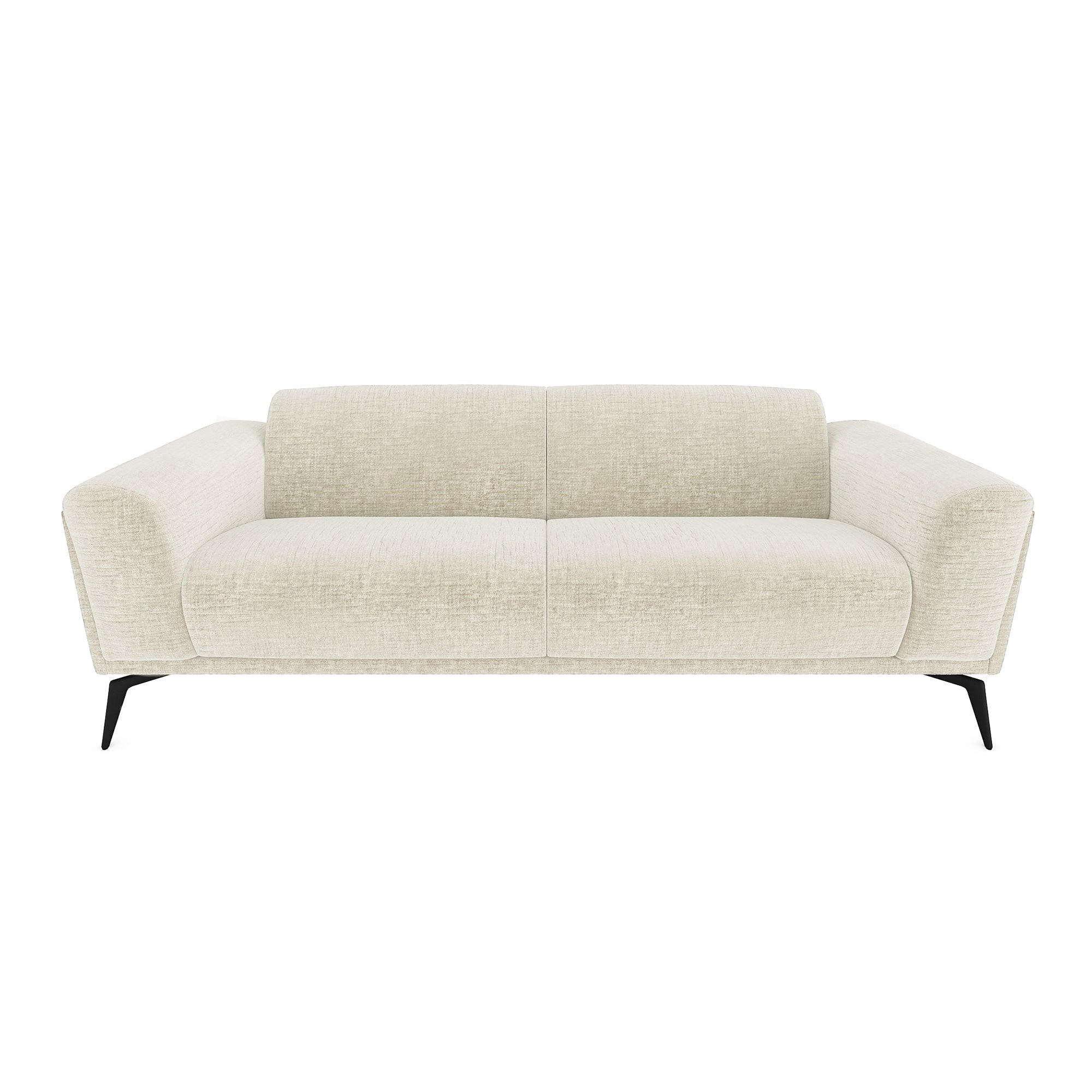 SOFA 3-SITZER Texturierter Samt Creme 220cm - Creme, Textil (220/74/90cm) - Sia Home