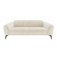 SOFA 3-SITZER Texturierter Samt Creme 220cm - Creme, Textil (220/74/90cm) - Sia Home
