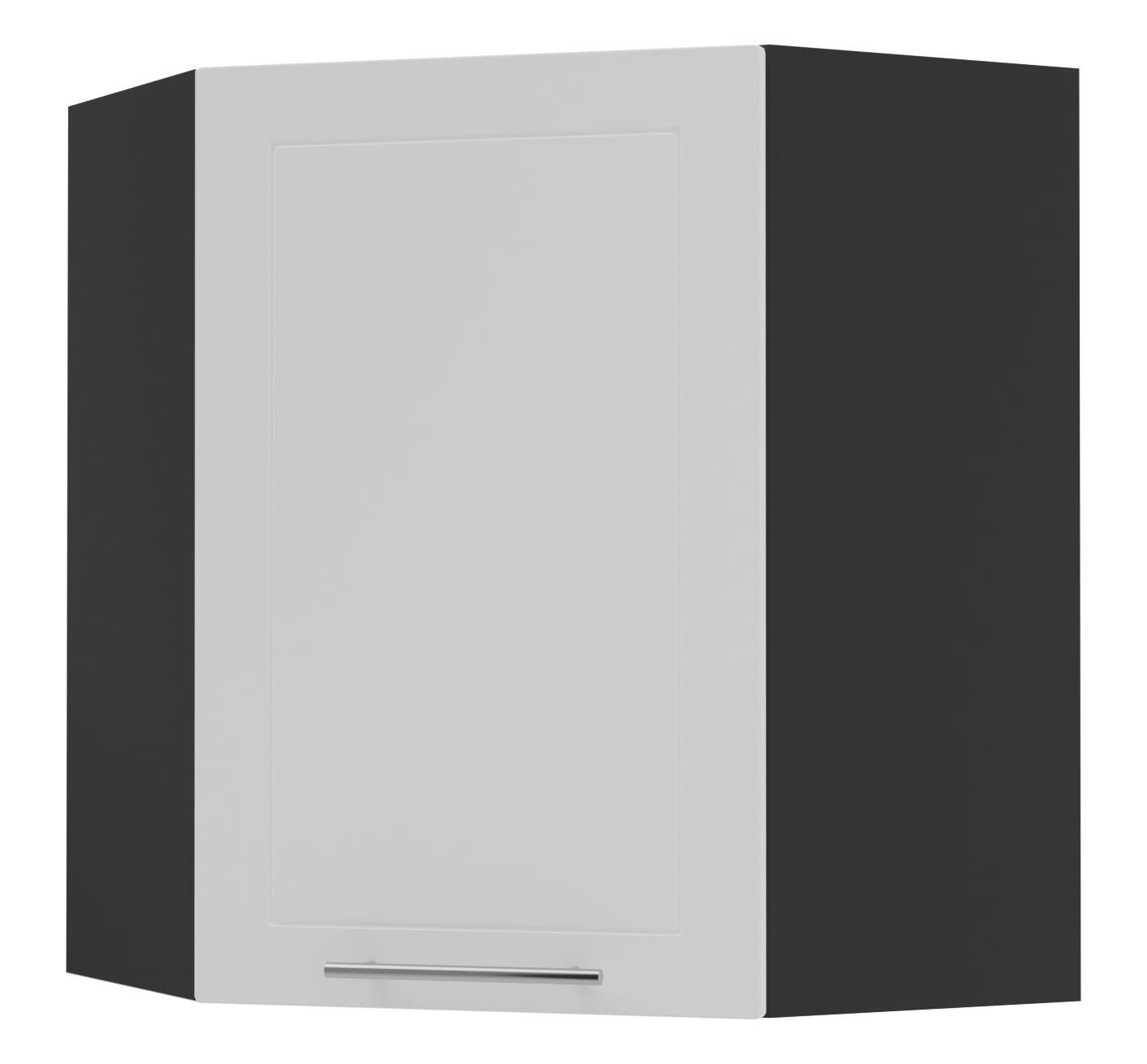 Feldmann-Wohnen Küchenhängeschrank Weiß, Schwarz 60x72x60 cm
