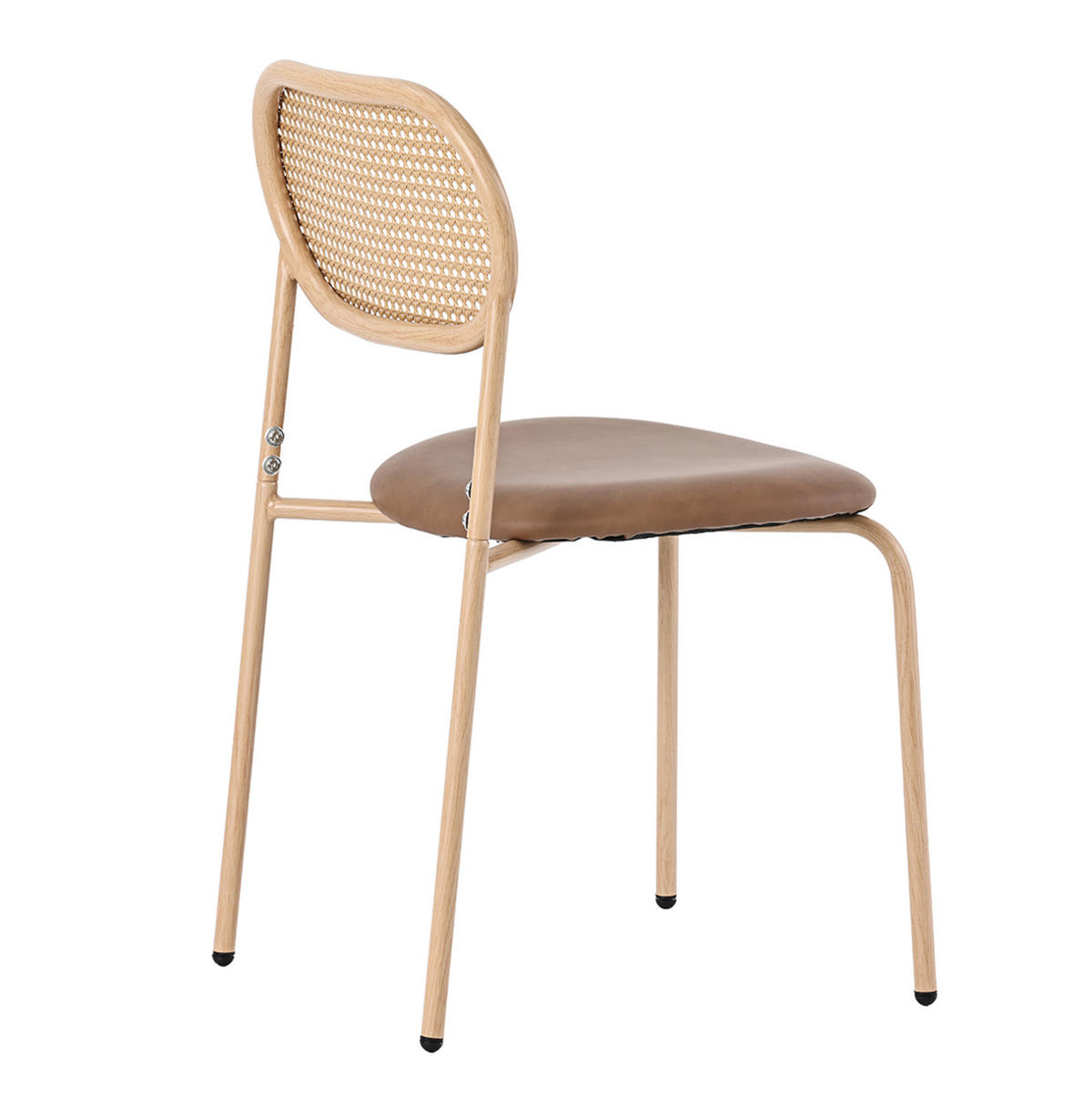 ESSZIMMERSTUHL 6er-Set mit Rattan-Rückenlehne PU Braun - Braun, Metall (46/80/48cm) - Meubliv