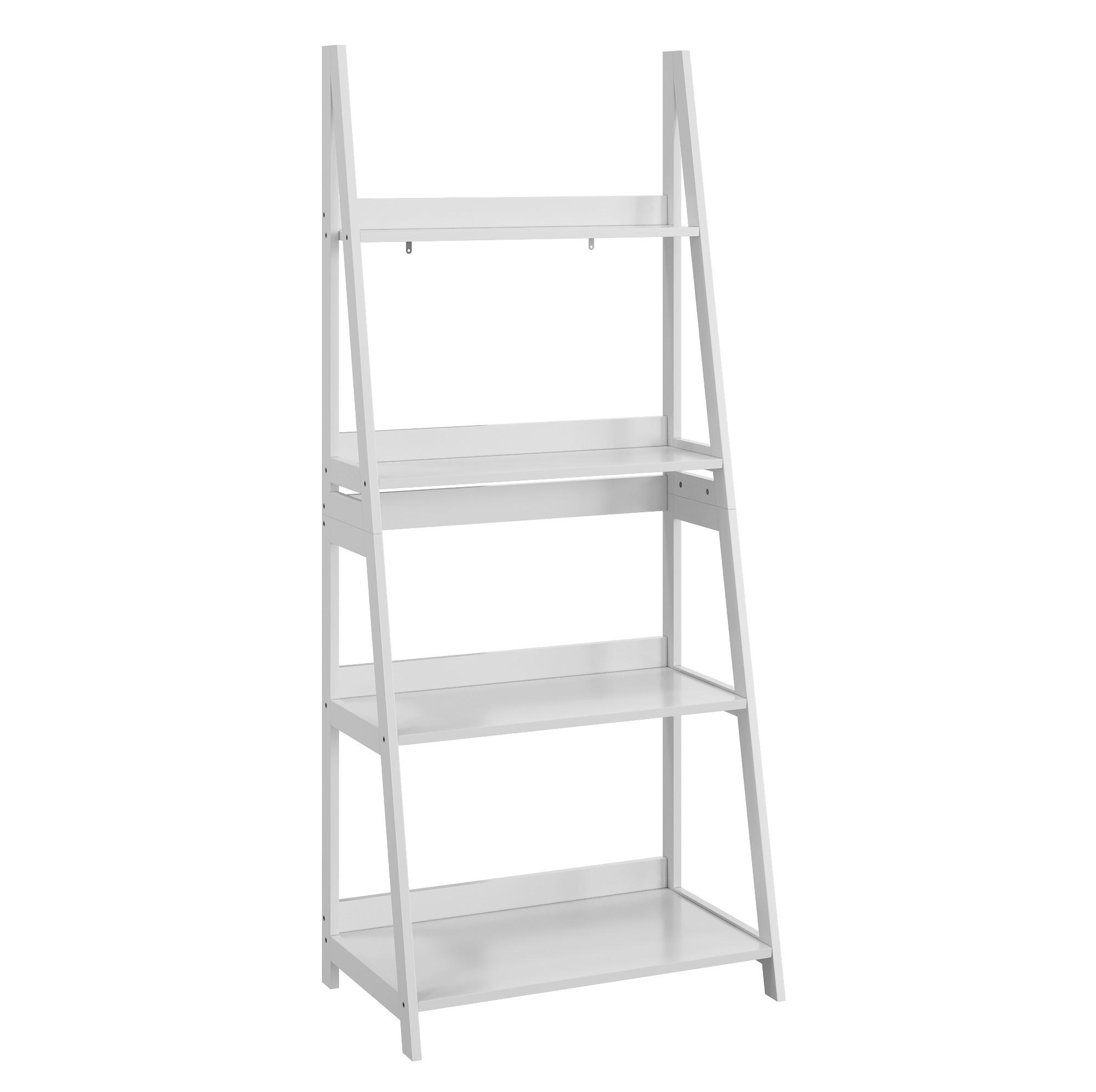 BÜCHERREGAL 63/39/150 cm mit 4 Ebenen, Leiterdesign, platzsparend und kippsicher, Weiß - Weiß, Holzwerkstoff (63/150/39cm) - Redom