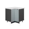 ECKUNTERSCHRANK Fame-Line Hellblau-grau 80.5 cm, AP Marmor - Anthrazit/Blaugrau, Holzwerkstoff (80.5/82/60cm) - Vicco