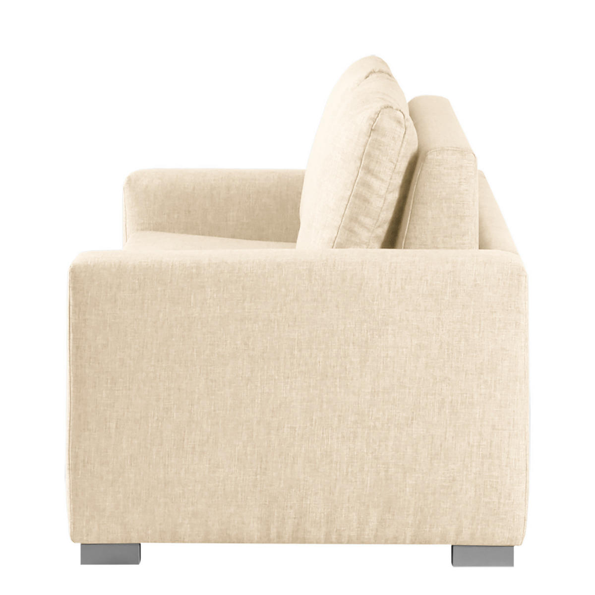 SCHLAFSOFA - Silberfarben/Creme, Textil (153/90/90cm) - home24