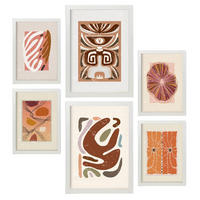 POSTER Set Mit 6 Rustikalen In Ethnischen Style Printkollektionen Dekorative Rahmen Für Ihr Wohnzimmer Zuhause Wandkunstdruck A3 & A4 Weißer Rahmen - Weiß, Papier (29/3cm) - Nacnic
