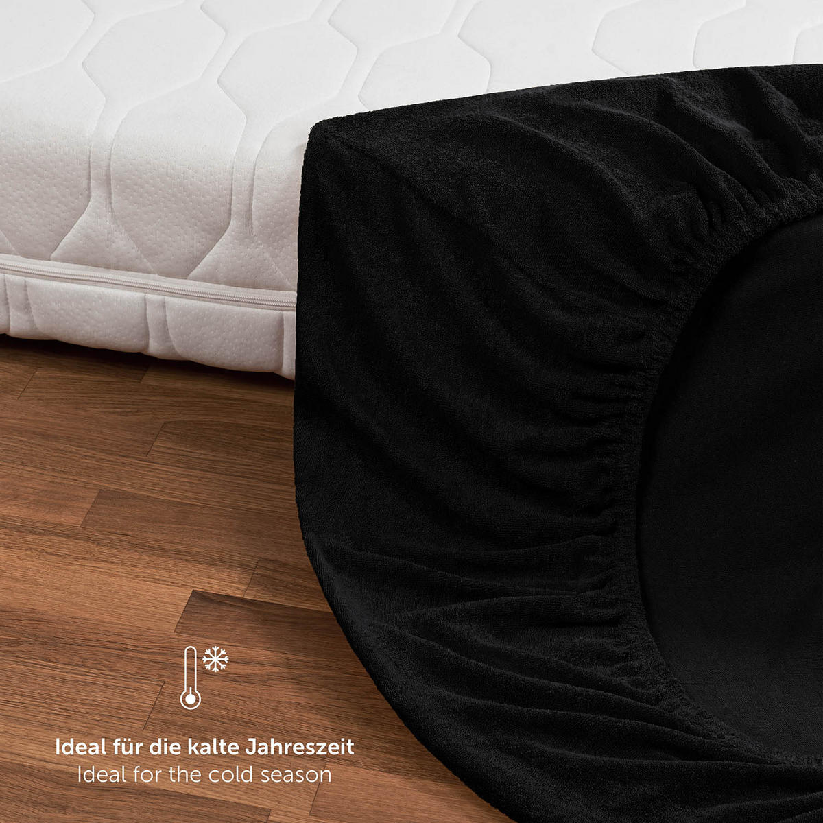 FROTÉ napínacie prestieradlo s certifikátom Oeko-TEX, 90x190x30cm, Schwarz - čierna, textil (90/190cm) - Blumtal