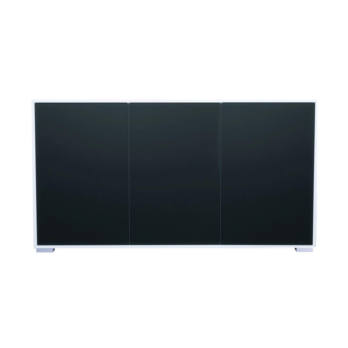 SIDEBOARD Elena, Kommode mit Push-to-Open, Made in Germany, Moderner Schrank, Weiß matt/Schwarz matt (152,5 x 83 x 37 cm) - Schwarz, Holzwerkstoff (152.5/83/37cm) - InnoFurn