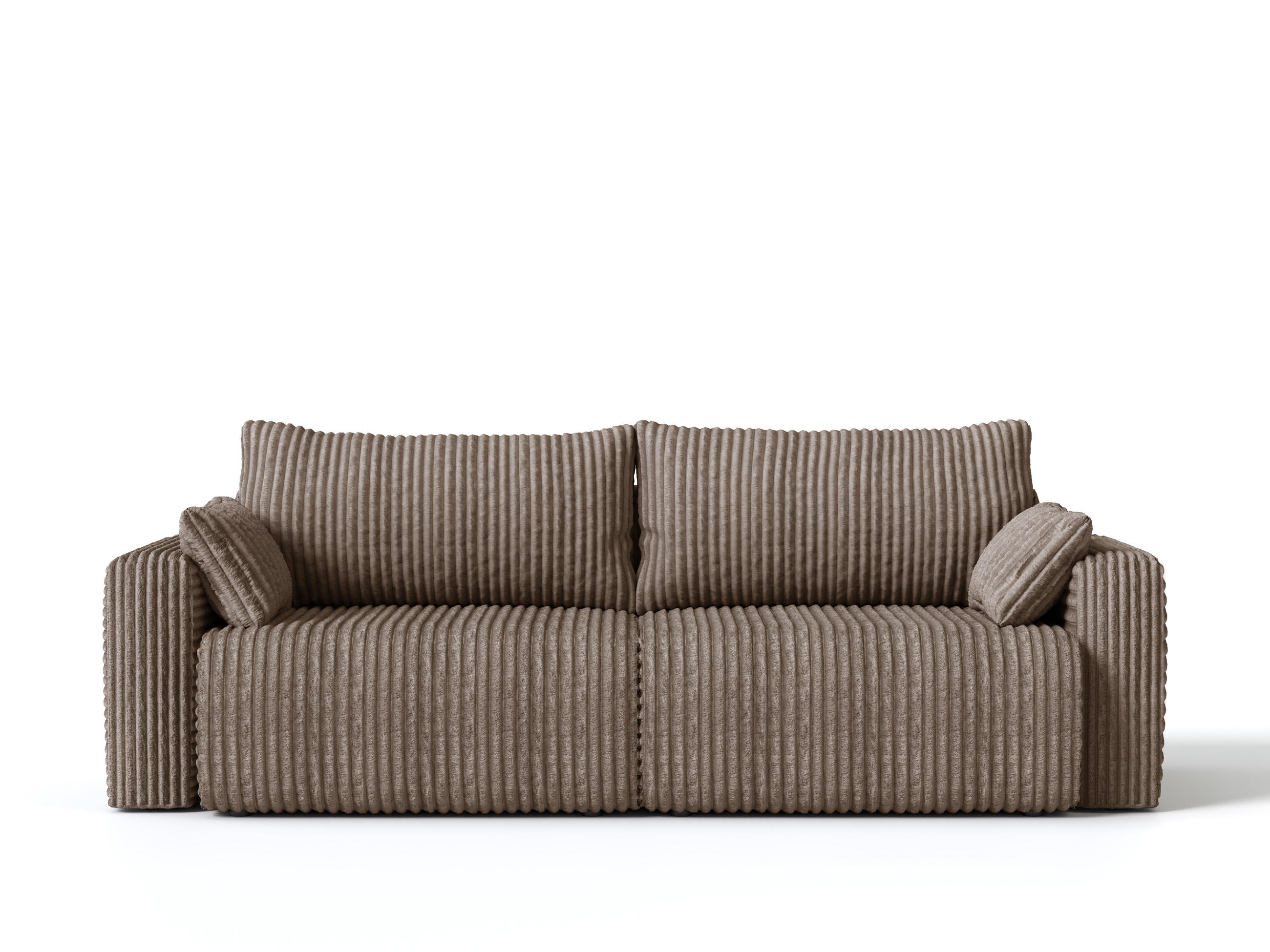SOFA Kola mit Bettkasten und Schlaffunktion, Cordstoff - Cappuccino, Holzwerkstoff (244/85/95cm) - 4ALL HOME