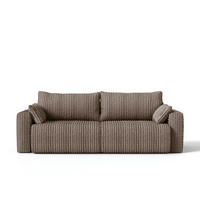 SOFA Kola mit Bettkasten und Schlaffunktion, Cordstoff - Cappuccino, Holzwerkstoff (244/85/95cm) - 4ALL HOME