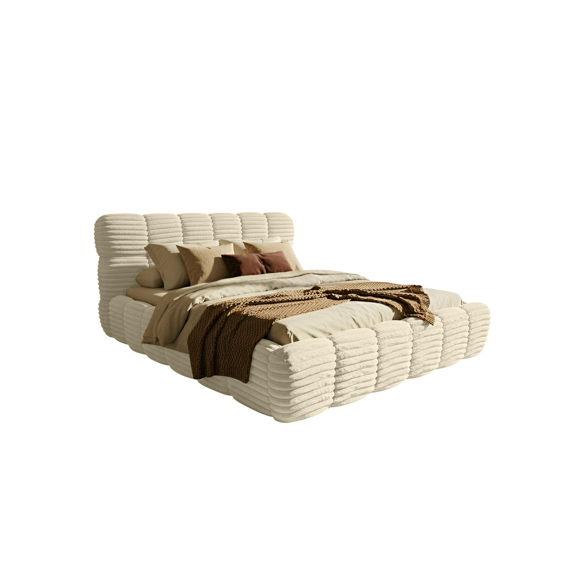 POLSTERBETT Wea 180x200 cm, Beige - Beige, Textil (180/200cm) - Fedve