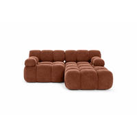 ECKSOFA L-form Mini Modular, Veloursstoff Salvador, Braun, Rechts, Selia - Braun, Holz (190/160cm) - Kaiser Möbel