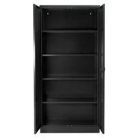 STAHLSCHRANK Bee mit 5 lackierten Fachböden 195x92x60 cm Korpusfarbe Schwarz Frontfarbe Schwarz - Schwarz, Metall (92/195/60cm)
