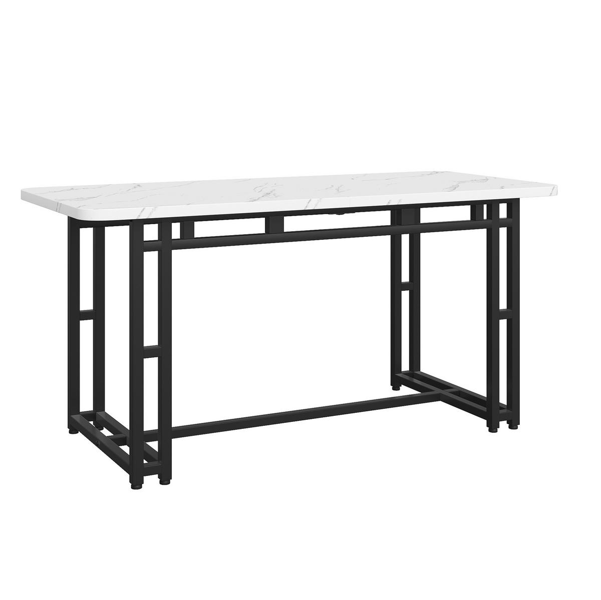 ESSTISCH 140 cm Schwarz/Weiß aus MDF mit Metallbeinen - Weiß, Holzwerkstoff (140/80/74cm) - OKMYHOME