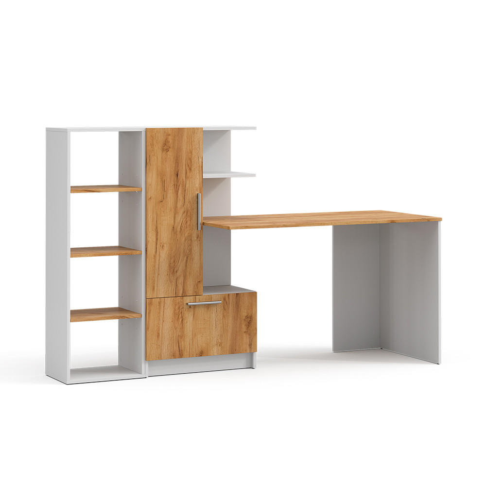 SCHREIBTISCH Tomy, Weiß/Goldkraft Eiche, 150 x 59 cm 2er Set - Honigeiche/Weiß, Holzwerkstoff (59/150/120cm) - Vicco
