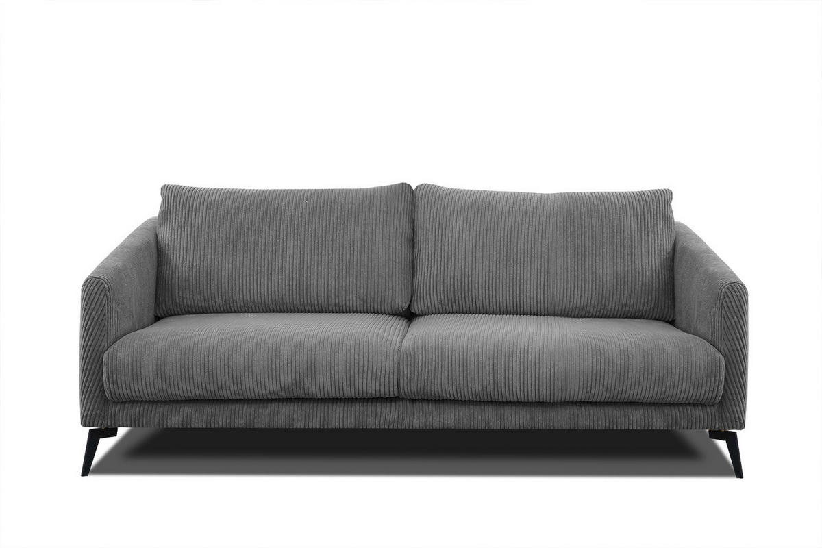 SOFA VILT 3-Sitzer, dunkelgrau - Dunkelgrau/Schwarz, Holzwerkstoff/Kunststoff (202/89/94cm) - Courtois Laville