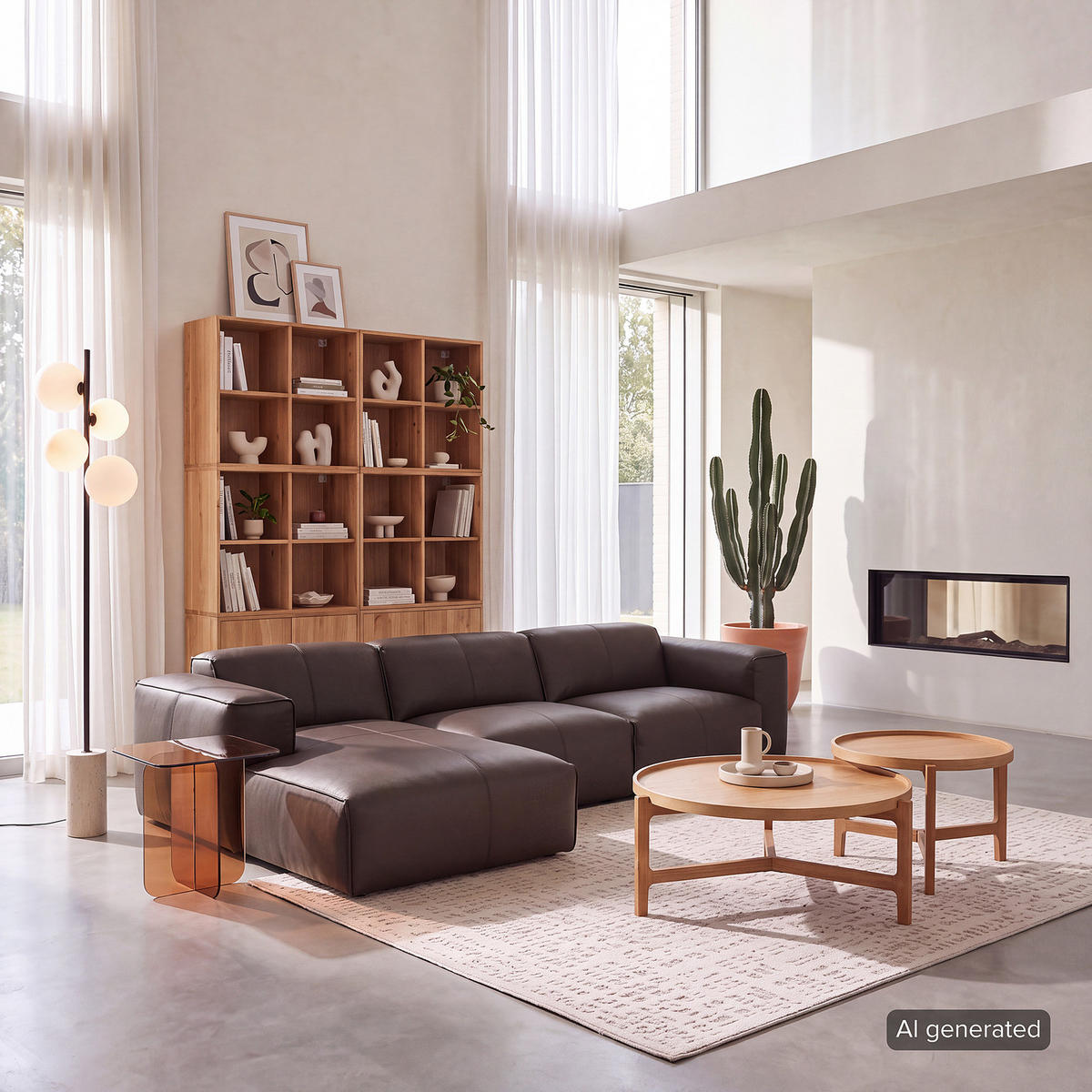 3-SITZER ECKSOFA mit Longchair - Dunkelbraun/Schwarz, Leder/Kunststoff (284/173cm) - home24