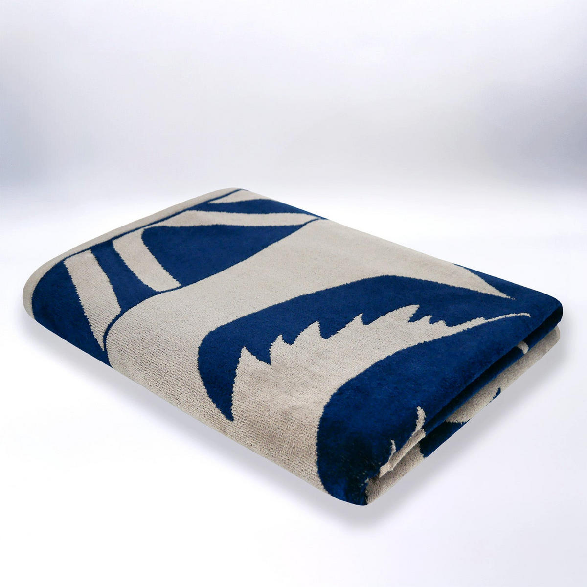 STRANDTUCH Frottee Velours Jacquard Beige 90x170 400g/m² - Likoma - Beige, Textil (170/90cm) - LE COMPTOIR DE LA PLAGE