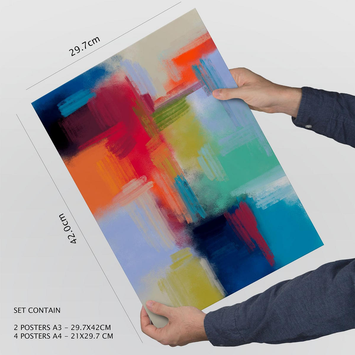 POSTER Set Mit 6 Victorian Shades 1 In Farbenfrohe Zusammenfassungen A3 & A4 Rahmenlos - Klar, Papier (29/3cm) - Nacnic