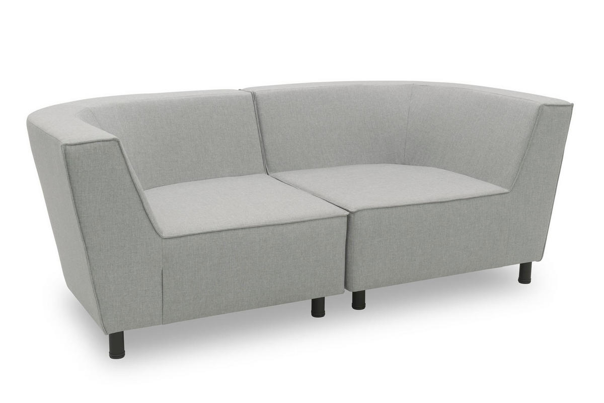 GARTENLOUNGE-SOFA 2-Sitzer Brandie 206x77x103 mit Outdoorbezug silber - Silberfarben, Kunststoff (206/77/103cm) - 58aufmkessel
