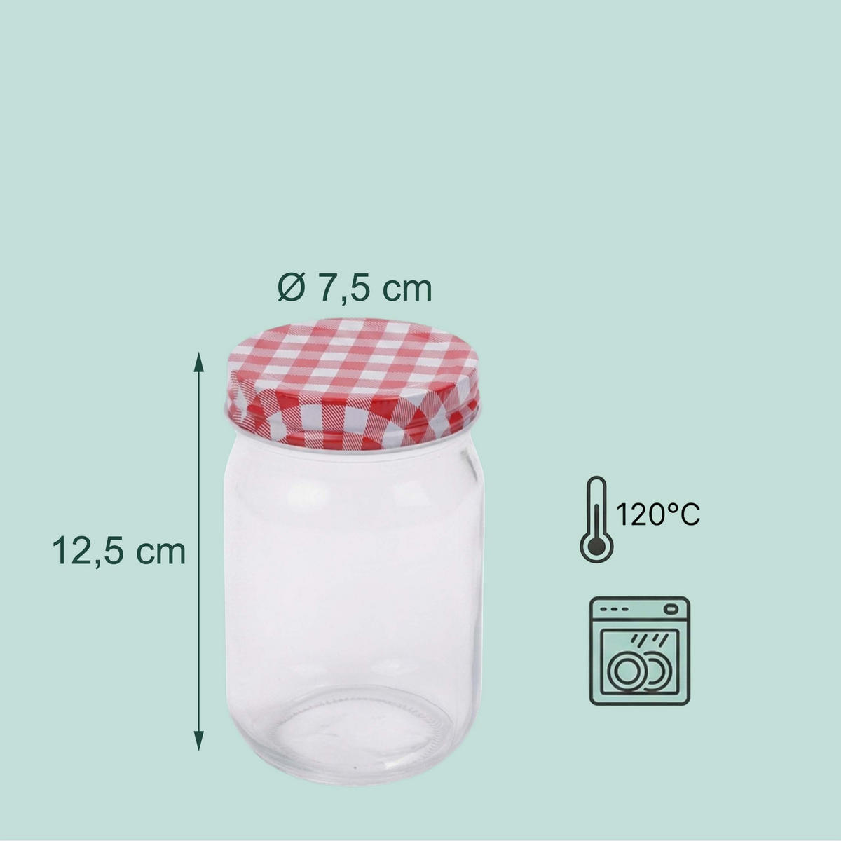 SET zavařovacích sklenic - průhledná, kov/sklo (0.4L) - Relaxdays