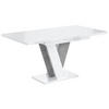 ESSTISCH ausziehbar 120 -160x90x75 cm - Hochglanz Weiß/Betonoptik - INEY - Weiß Hochglanz, Holzwerkstoff (120/90/75cm) - ALTDECOR