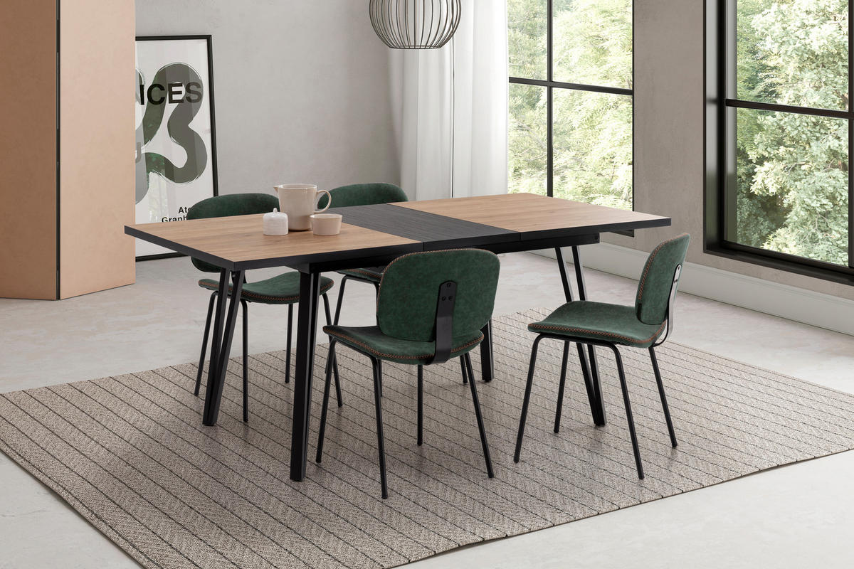 ESSTISCH Cleo Schwarz 140/90/77 cm - Schwarz, Keramik (140/90/77cm) - Calicosy