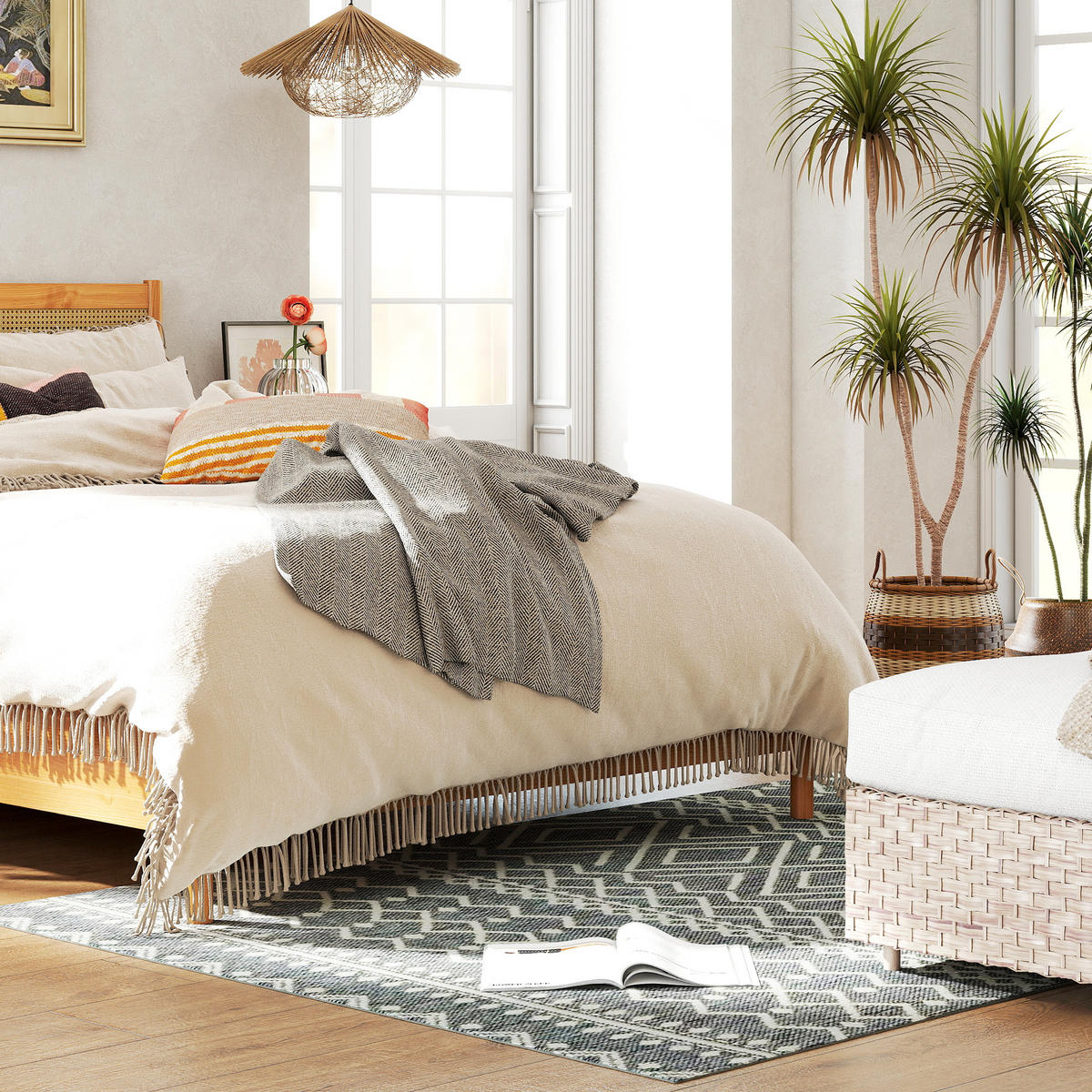 TEPPICH Polypropylen Grau - Grau, Kunststoff (140/200cm) - HOMCOM