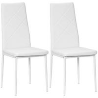 ESSZIMMERSTÜHLE 2er-Set DE-13343 hohe Rückenlehne Weiß - Weiß, Metall (50/97/41cm) - ComfortXL