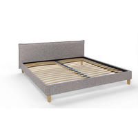 POLSTERBETT Arles 200/200 cm Boucle Stoff - Hellbraun/Grau, Holz/Textil (200/200cm) - S-Style Möbel