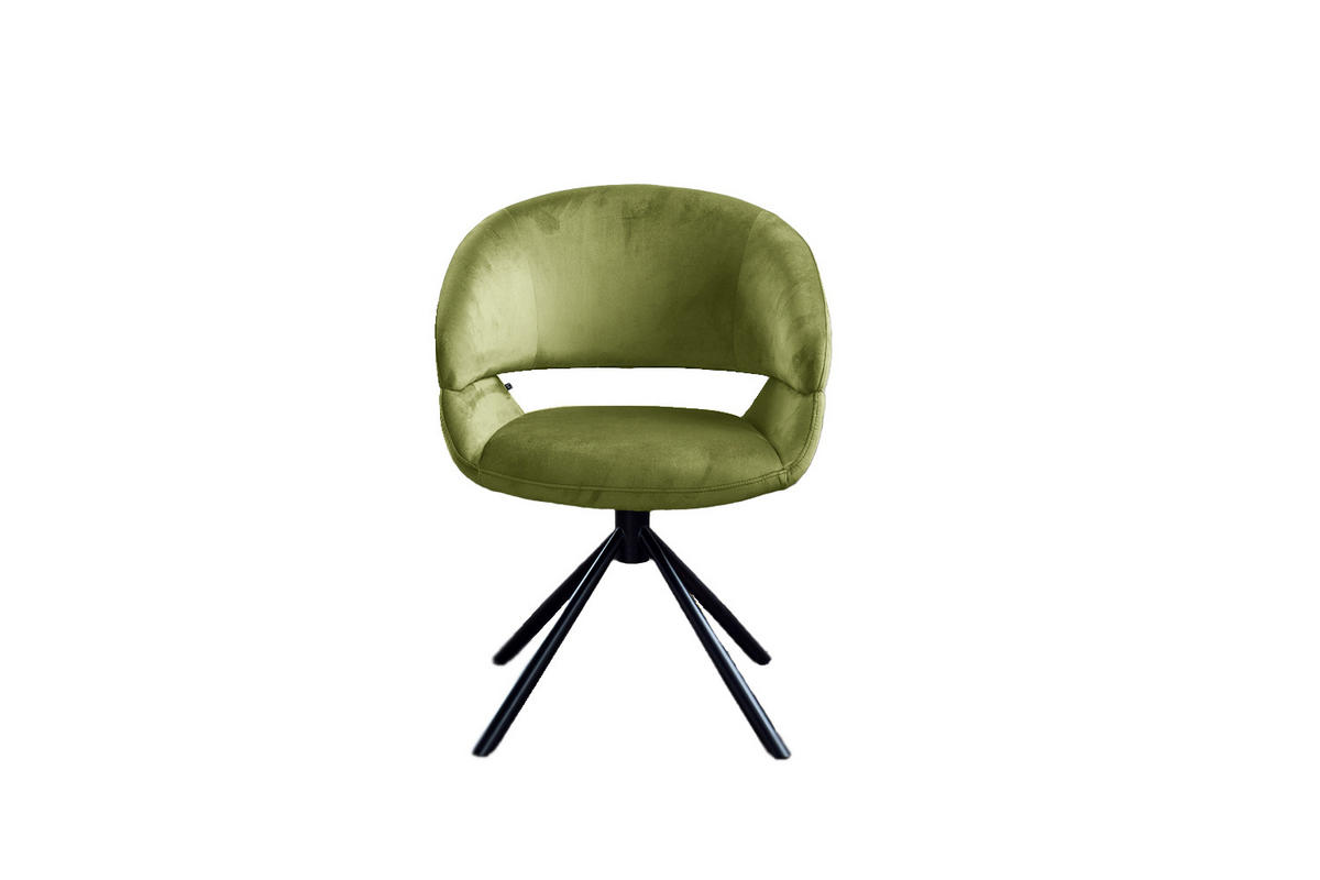 ESSZIMMERSTUHL LARA Grün Velvet - Schwarz/Grün, Kunststoff/Textil (61/82/62cm) - KAWOLA