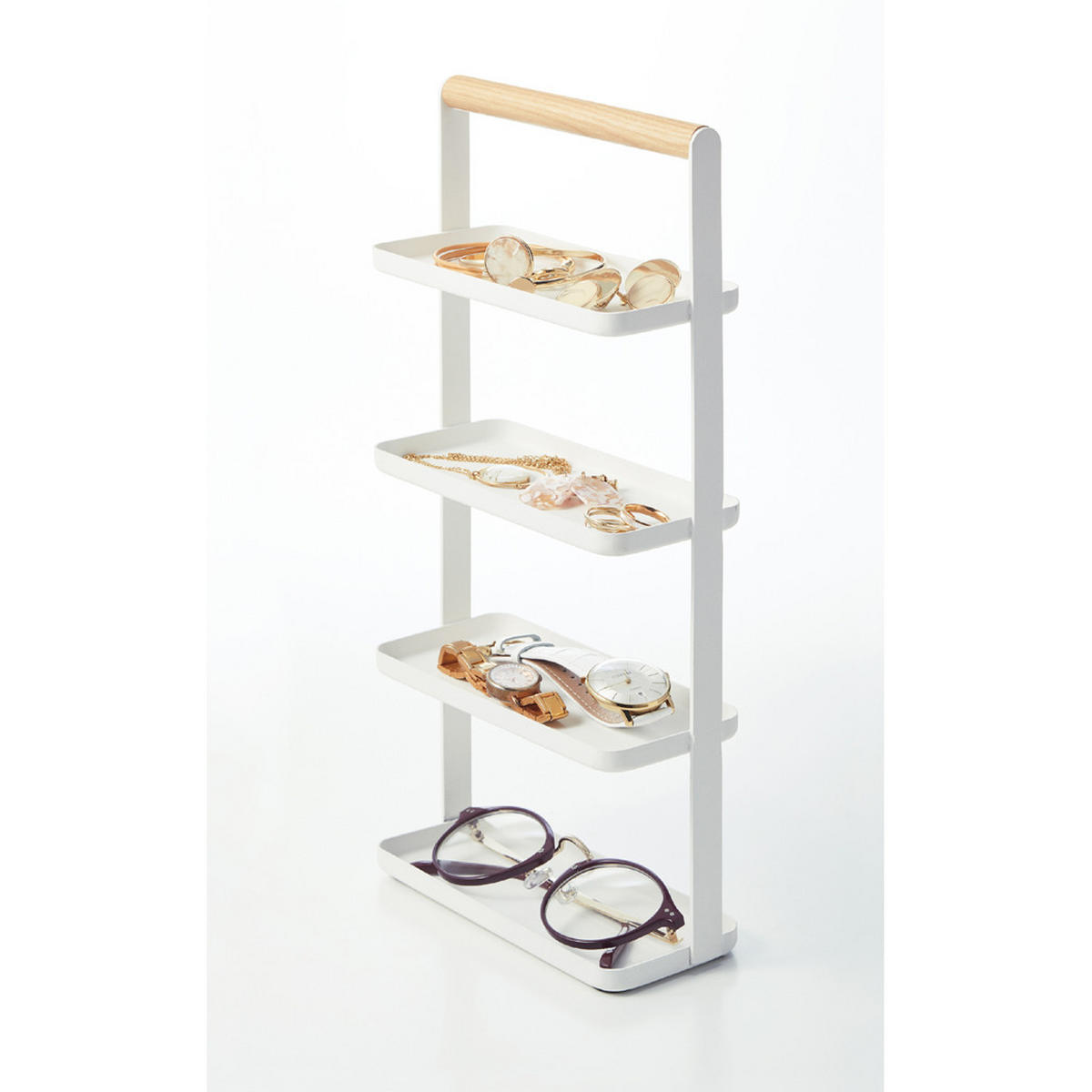 ACCESSOIREHALTER mit 4 ebenen - tosca 16,5/7/33 cm - Weiß, Holz/Metall (7/33/16.5cm) - Yamazaki