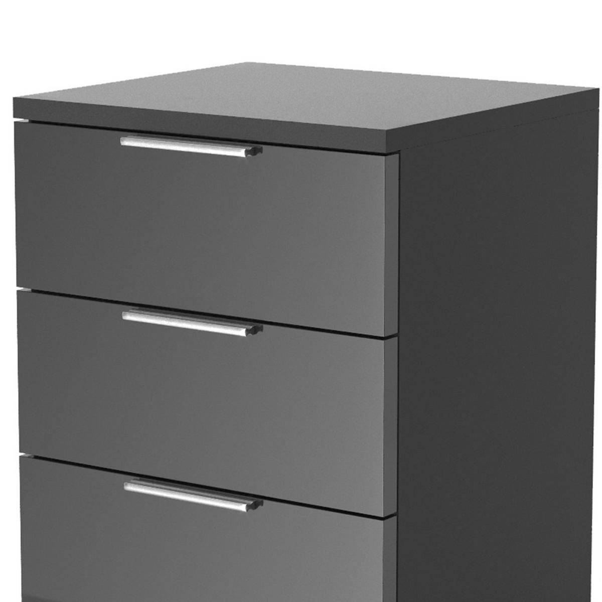 NACHTTISCH Florenz Schwarz 46.2 x 60.5 cm 2er Set - Schwarz, Holzwerkstoff (46.2/60.5/42cm) - Vicco