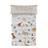 BETTWÄSCHE 2er-Set teiliges dino family 160x270 cm mehrfarbig - Multicolor, Textil (160/270cm) - Happy Friday
