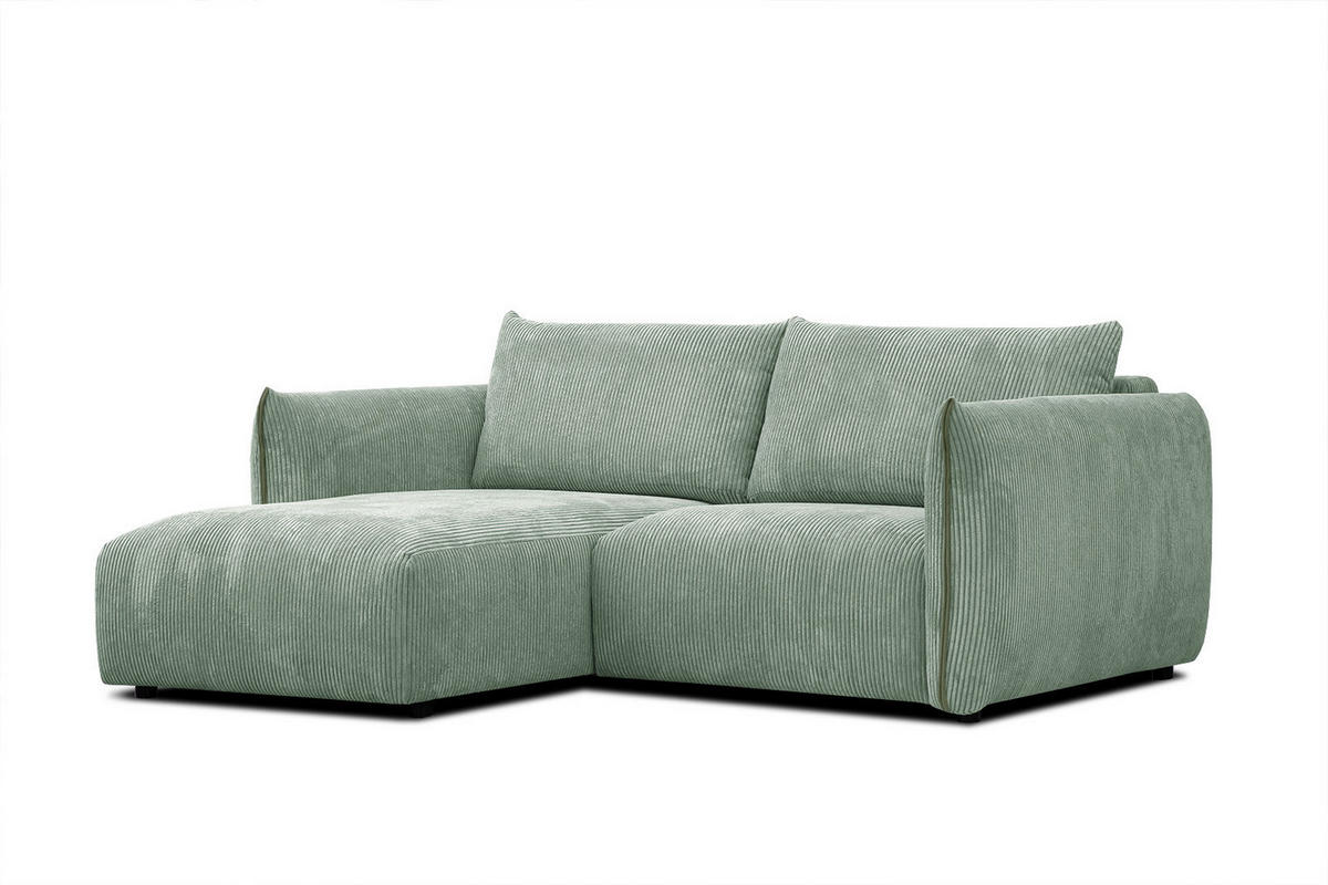 ECKSOFA TAUER 3-Sitzer, mintgrün - Schwarz/Mintgrün, Holzwerkstoff/Kunststoff (173/206cm) - Courtois Laville