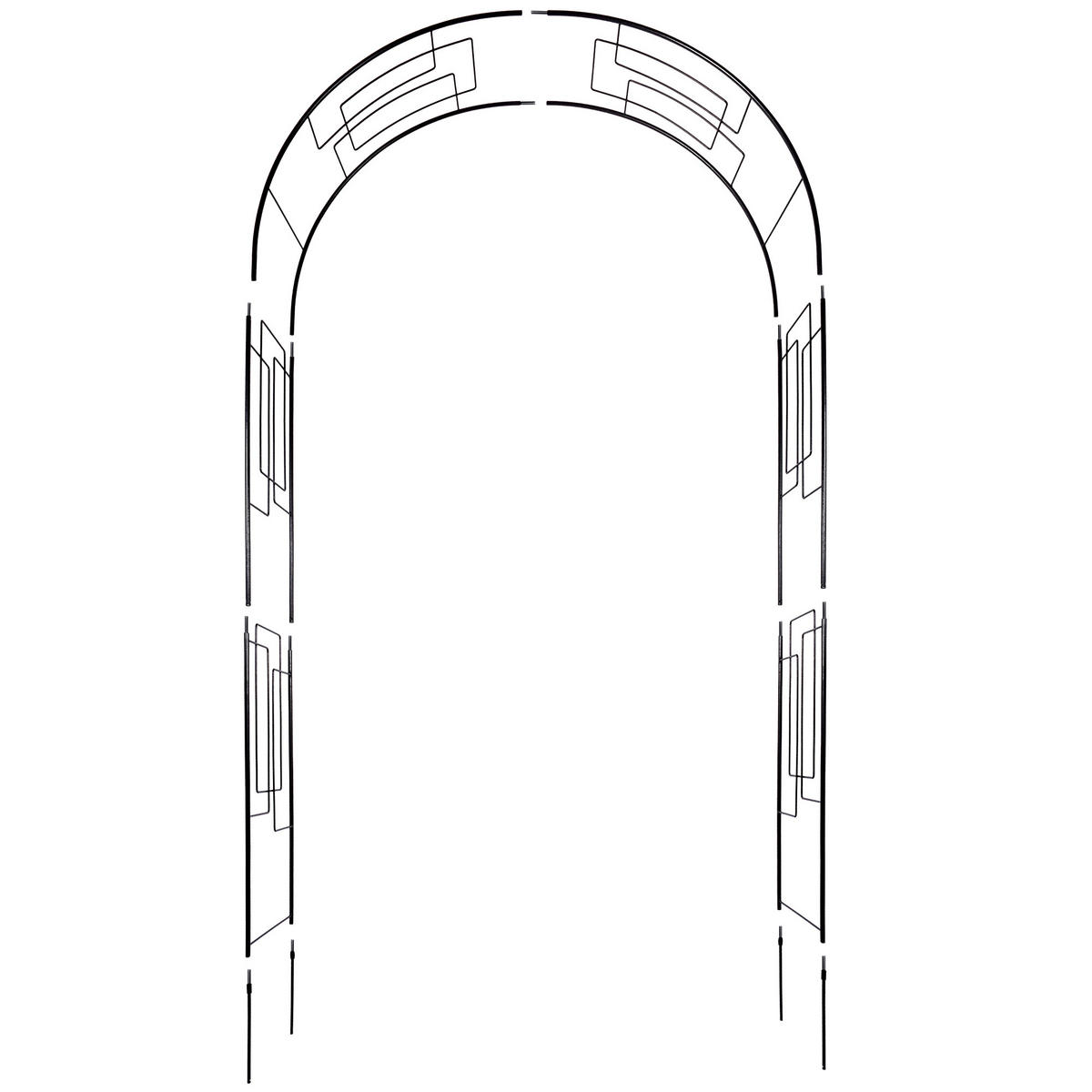 GARTENPERGOLA für Blumen 250 cm, schwarz - Schwarz, Metall (150/250cm) - KADAX