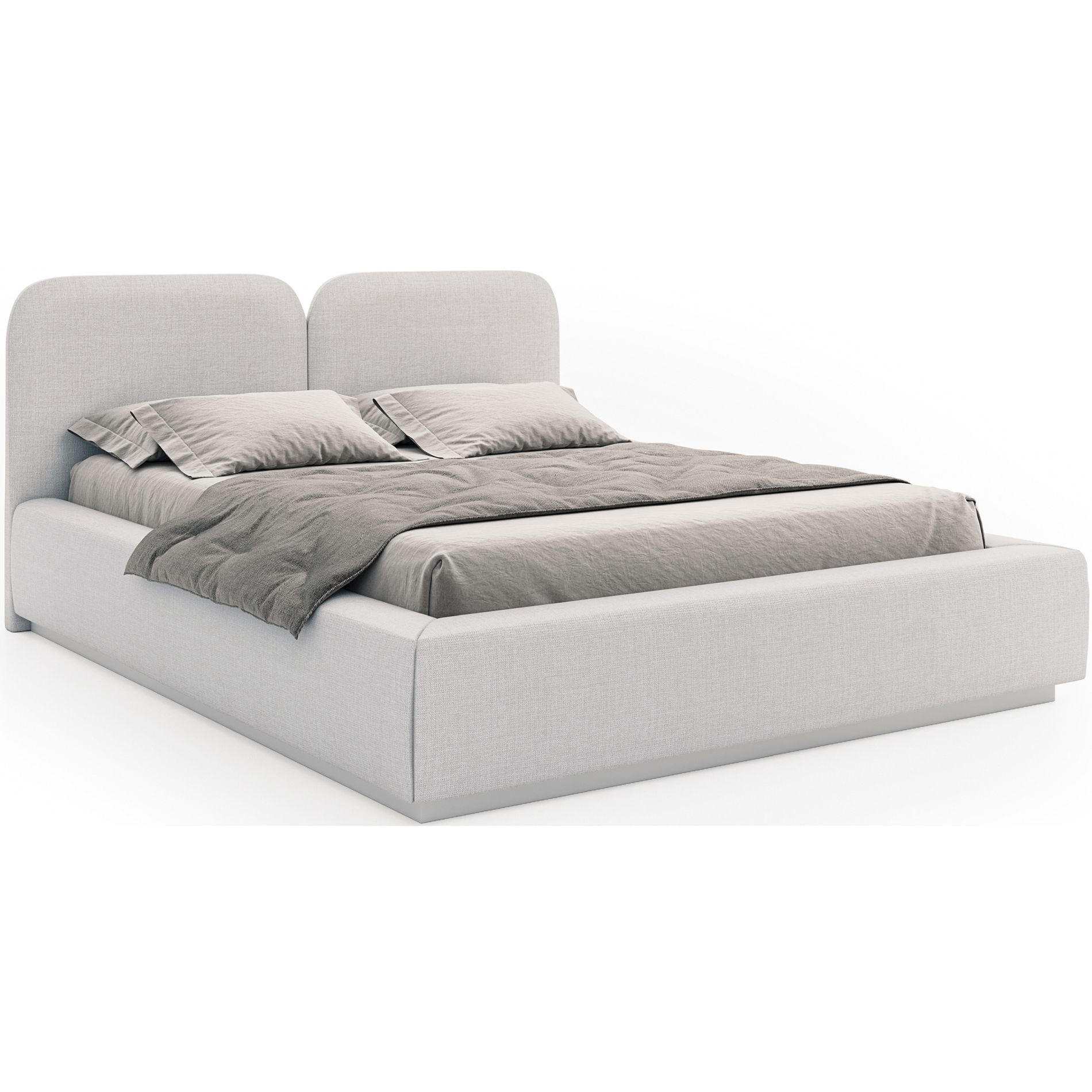 POLSTERBETT Comoves 160x200 Hellgrau mit Chenillebezug - Hellgrau, Textil (160/200cm) - Selsey