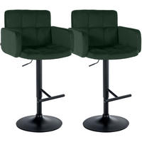 BARHOCKER 2 Samt Dunkelgrün - Dunkelgrün/Schwarz, Textil/Metall (60/93/56cm) - CLP