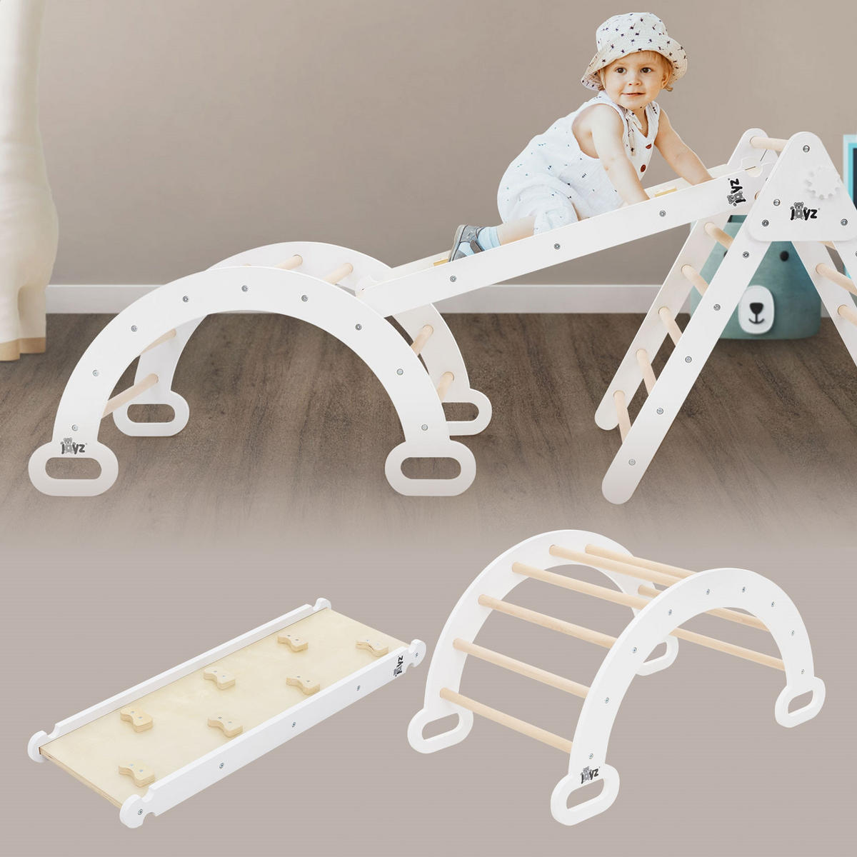 KLETTERBOGEN Set - Braun, Holz (52/45.5/94cm) - Joyz