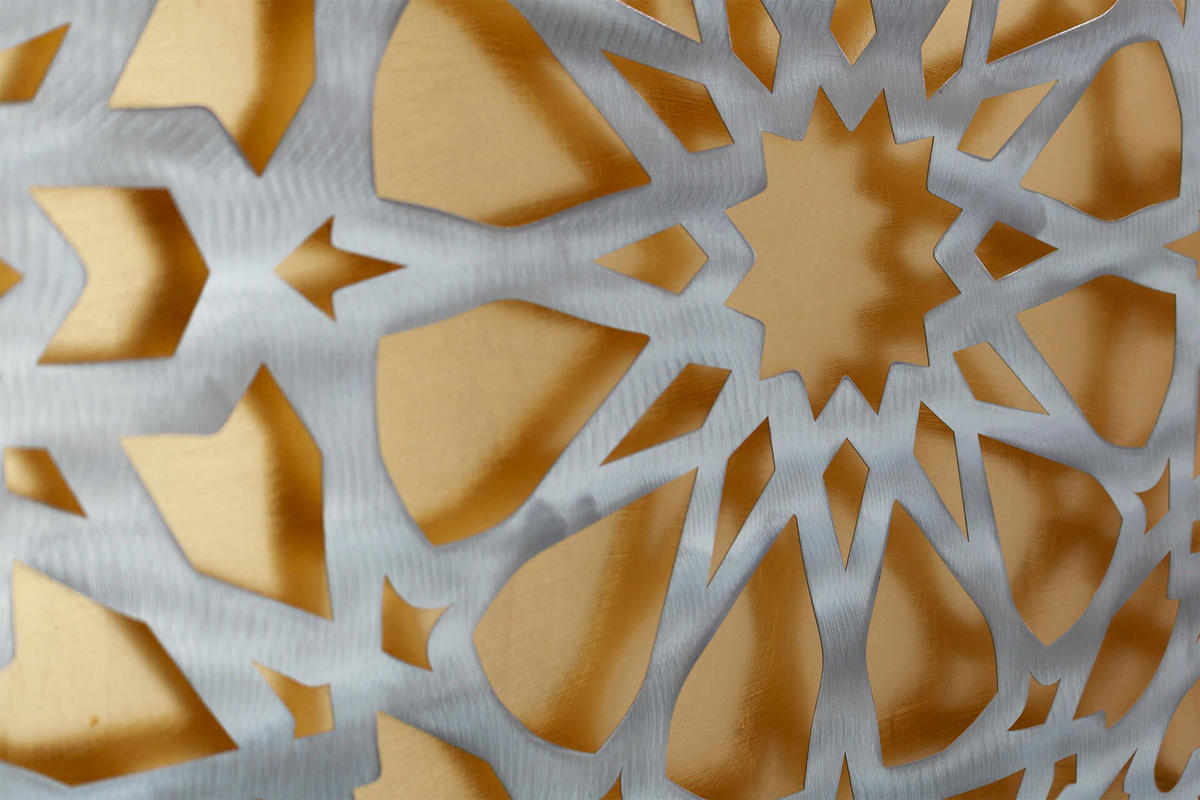 METALLBILD Gold 80/80 cm - Silberfarben/Goldfarben, Metall (3/80cm) - KUNSTLOFT