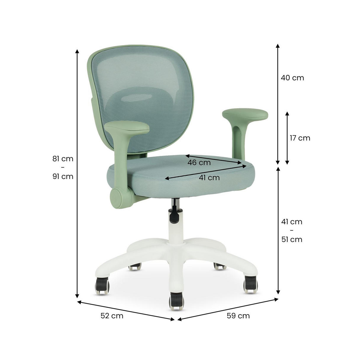 KINDERDREHSTUHL AMELIA - Grün, Textil (57/90/50cm) - IDIMEX