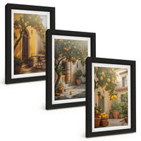 BILDER SET 3er Set - 20x30 cm Schwarzer Rahmen - Zitrustöpfe für sonnige Terrassen - Schwarz, Kunststoff (20/30cm) - TULUP